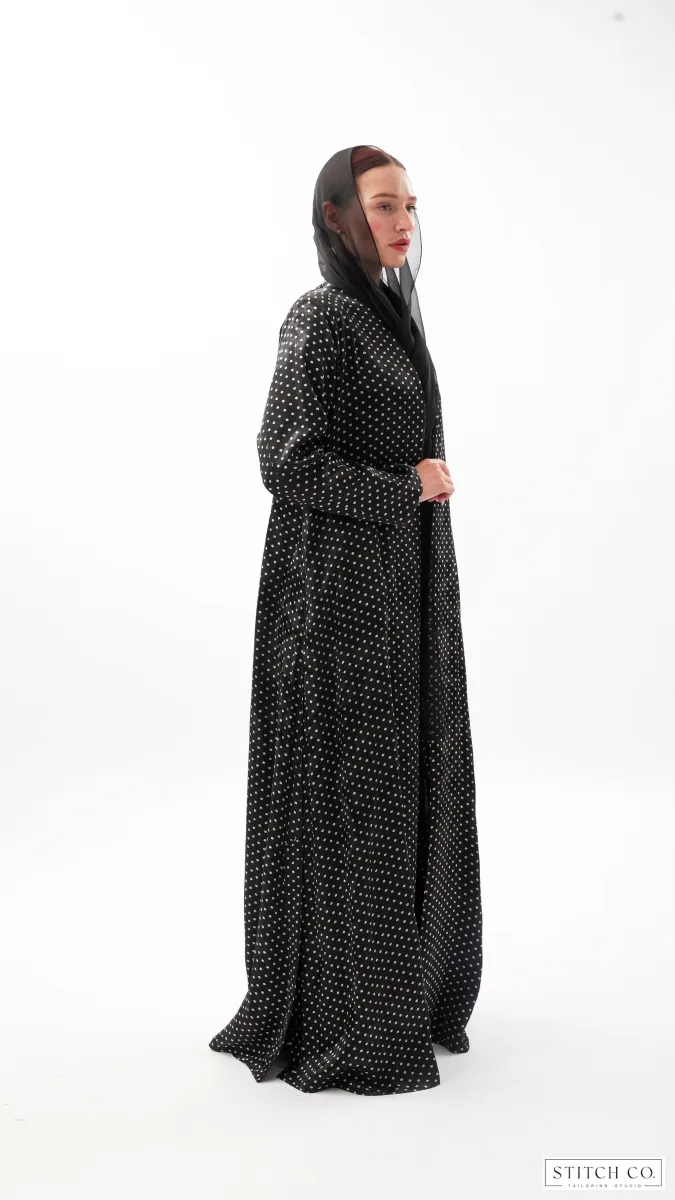 BLACK DOTTED LUXE ABAYA 