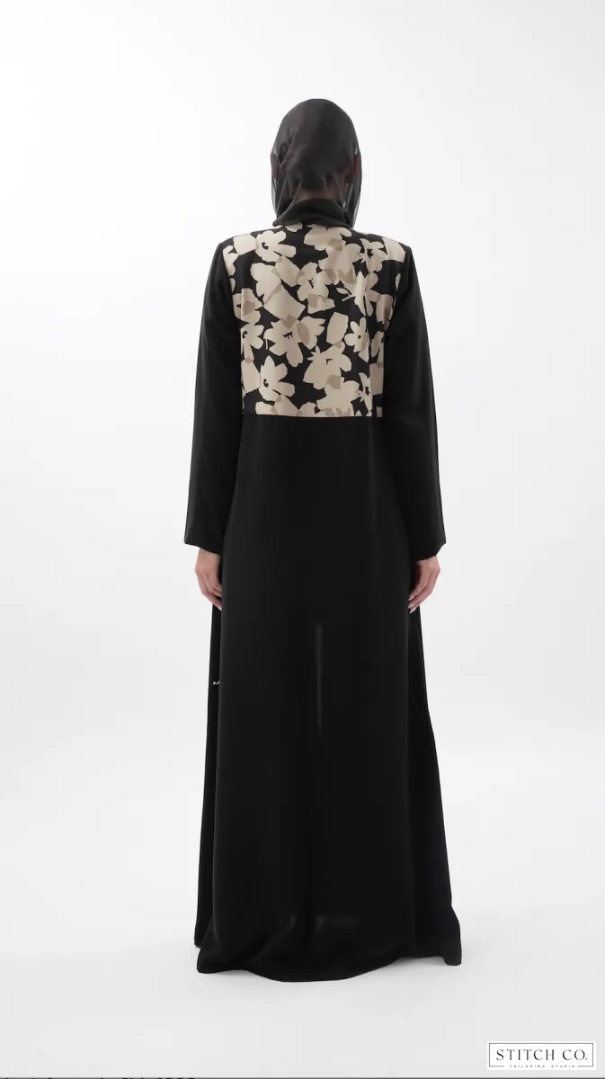BROWN FLORAL ABAYA