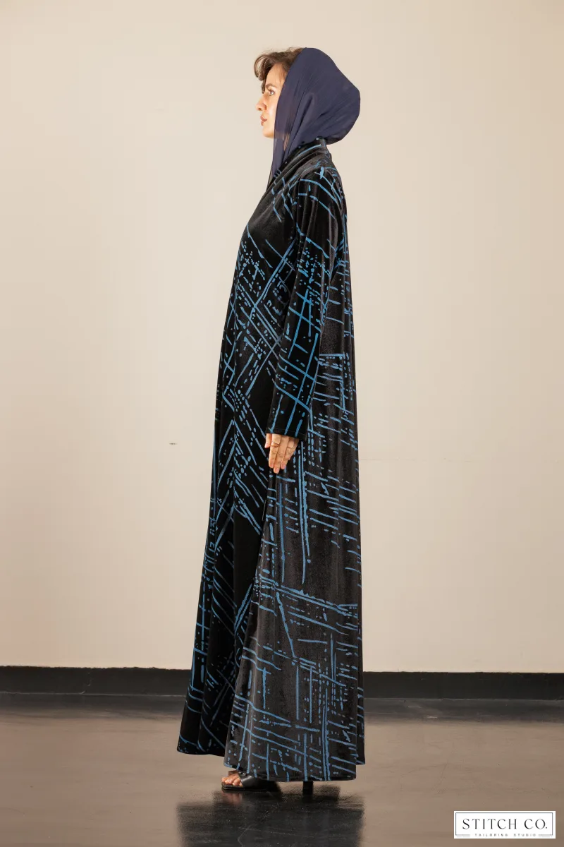 BLACK VELVET ABAYA 