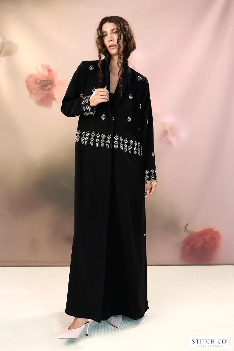 BLACK EMBROIRED ABAYA 