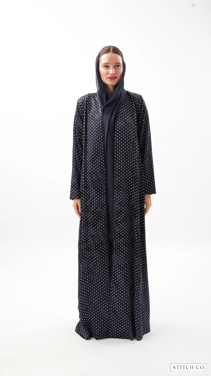 BLUE DOTTED LUXE ABAYA