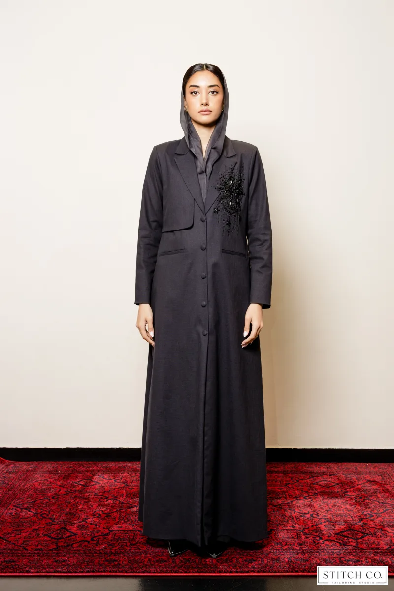 BLACK EMBROIDRED ABAYA 