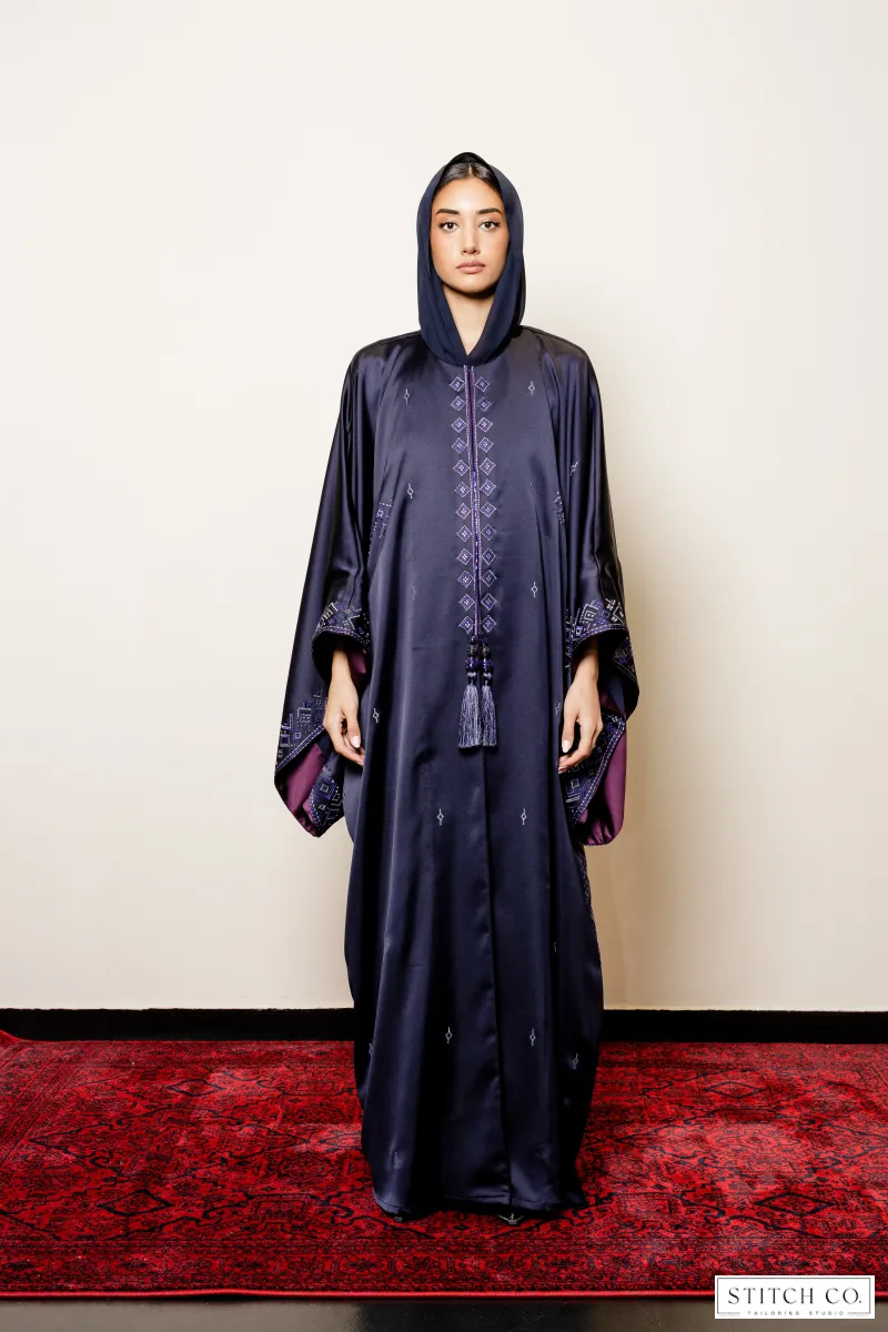 PURPLE  EMBROIDREY ABAYA