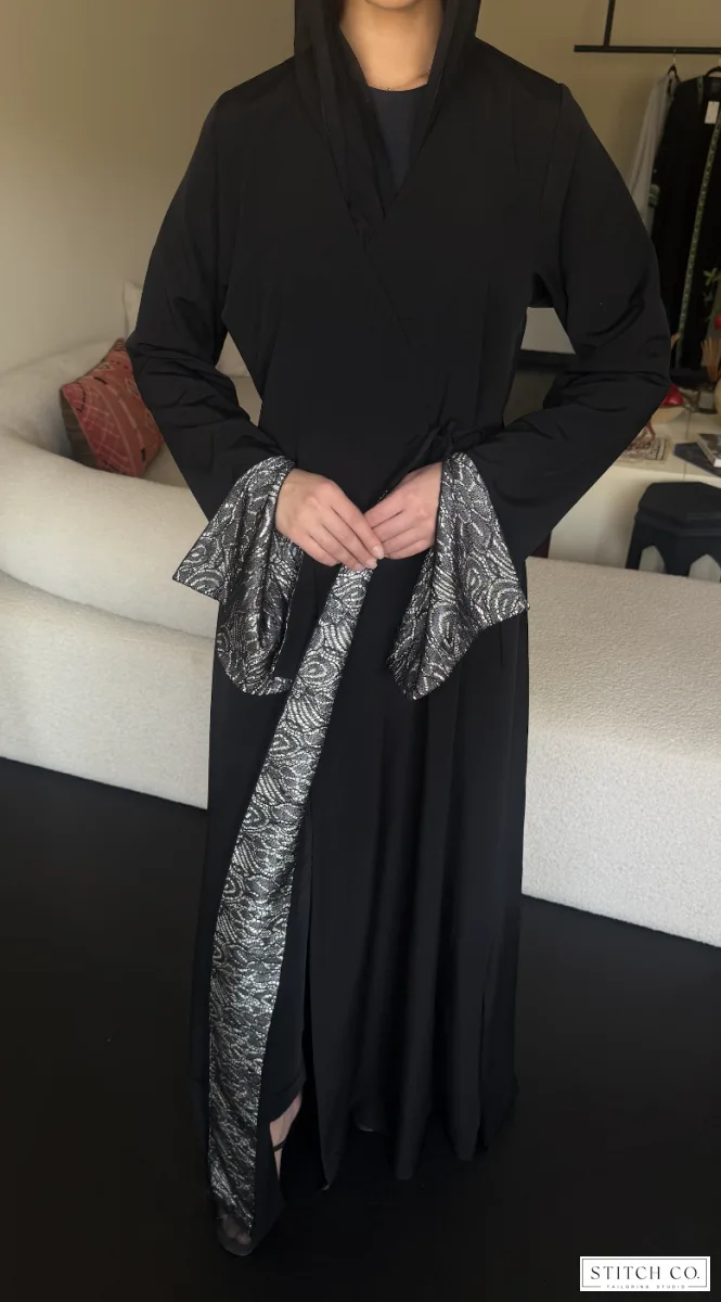 TASSEL TIE BLACK ABAYA 